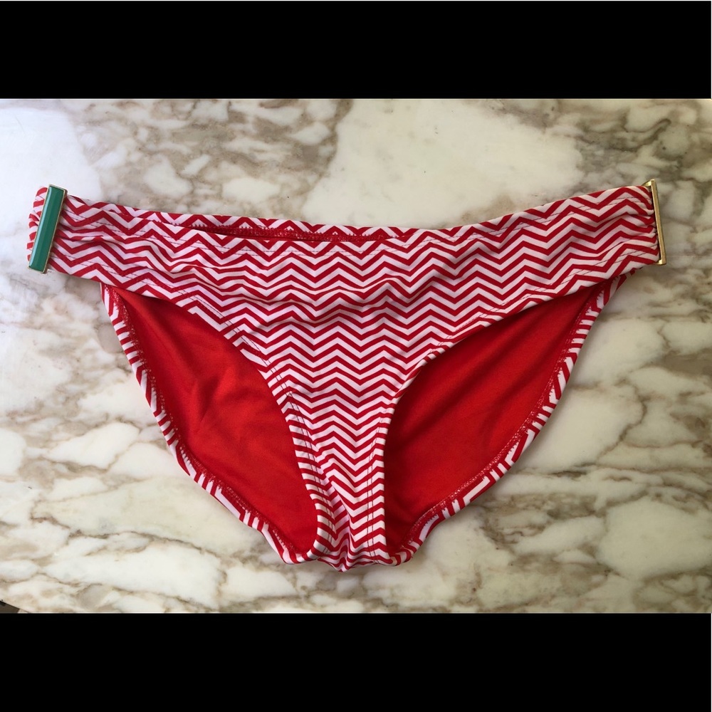 Bathing suit bottom chevron red-orange size M